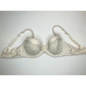 Victoria's Secret Body by Victoria lined demi lace bra cream size 32D